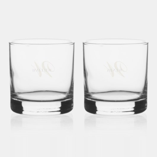 Verre À Whisky Create Your Own Personalize Add Monogram,Name (Verso)