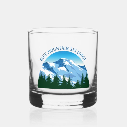 Verre À Whisky Custom Ski Lodge Winter Resort Snowy Mountain (Recto)