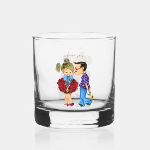 Verre À Whisky Cute Romantique Couple Love Texte Personnalisable