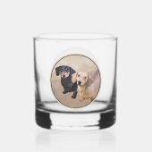 Verre À Whisky Dachshund (Smooth) Peinture - Art Chien original (Verso)