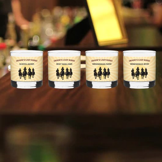 Verre À Whisky Dernier Rodéo Cowboys Personnaliser Nom Enterremen