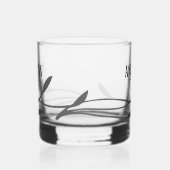 Verre À Whisky Design noir MInimal classique avec nom (Gauche)