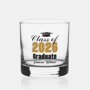 Verre À Whisky Diplômé de la promotion 2026 en or noir personnali