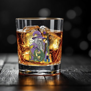 Verre À Whisky Dragon Sorcier Celtique Fantastique Violet