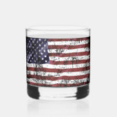 Verre À Whisky Drapeau américain en tatouage (Recto)