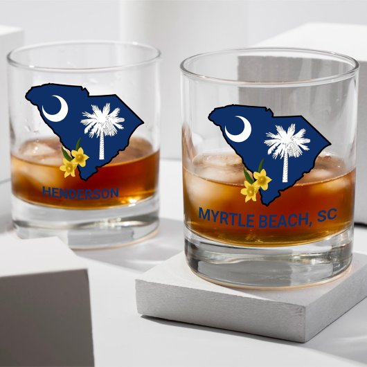 Verre À Whisky Drapeau de la Caroline du Sud Fleur de l'État Jess