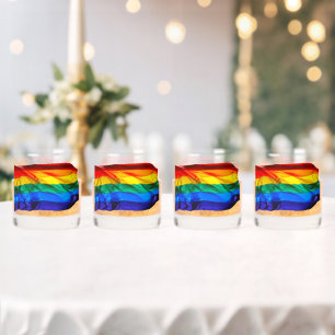 Verre À Whisky Drapeau de la fierté gay de SlipperyJoe's agitant