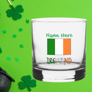 Verre À Whisky Drapeau de l'Irlande Patrimoine Personnalisé