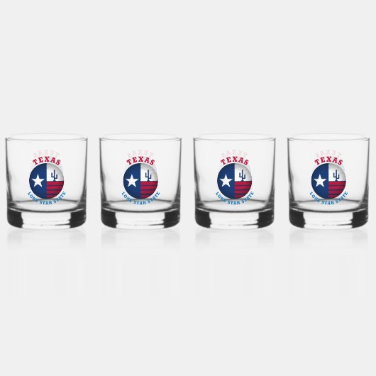 VERRE À WHISKY DRAPEAU D'ÉTAT TEXAS LONE STAR (Recto)