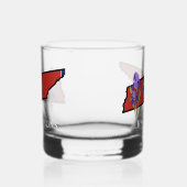Verre À Whisky Drapeau du Tennessee avec fleur d'état Iris texte  (Gauche)