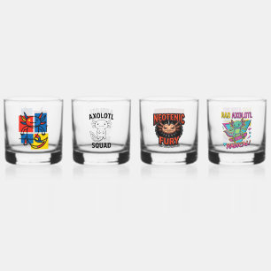 Verre À Whisky Drôle de motif d'art abstrait Axolotl Piet Mondria