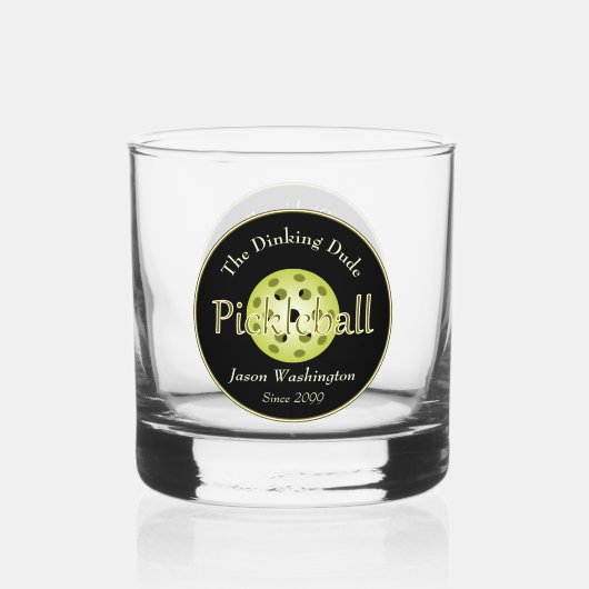 Verre À Whisky Duo Dinking ou Dude Pickleball Ball Rocks (Recto)