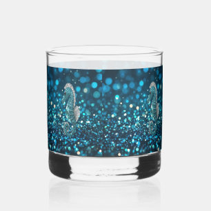 Verre À Whisky Élégance en mouvement : Aqua Seahorse sur Aqua Bok