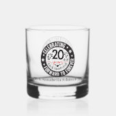 Verre À Whisky Élégant 20e année Anniversaire ajouter des noms da (Recto)