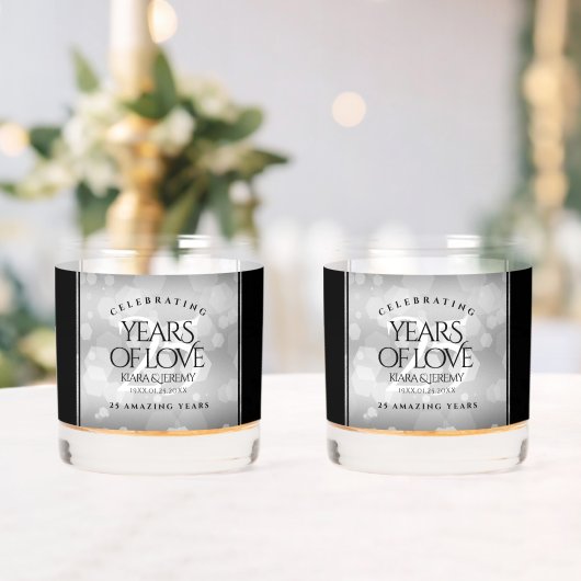 Verre À Whisky Élégant 25e anniversaire de Mariage d'argent (Insitu (Mariage))