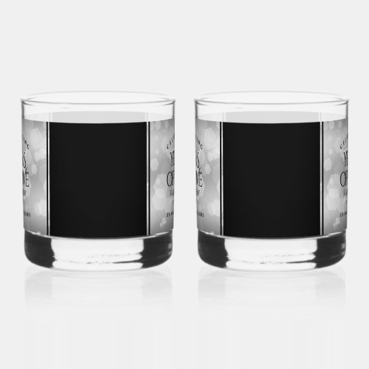 Verre À Whisky Élégant 25e anniversaire de Mariage d'argent (Droite)