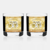 Verre À Whisky Élégant 50e anniversaire de Mariage d'or (Recto)