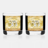 Verre À Whisky Élégant 50e anniversaire de Mariage d'or (Verso)