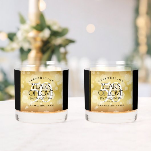 Verre À Whisky Élégant 50e anniversaire de Mariage d'or (Insitu (Mariage))