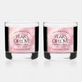 Verre À Whisky Élégant 5ème anniversaire Mariage de quartz Rose (Recto)