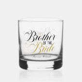 Verre À Whisky Elegant Brother of the Bride ajouter nom Mariage (Recto)