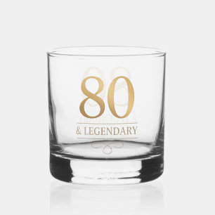 Verre À Whisky Elégant Gold 80th & Legendary Birthday