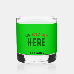 VERRE À WHISKY ÉLÉGANT MODERNE PERSONNALISÉ LIME VERT VÉRIFIÉ MAR