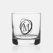Verre À Whisky Élégant Nom du monogramme Couleur personnalisée (Verso)