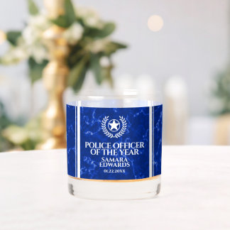 Verre À Whisky Elegant Police Officer of the Year Blue Marble