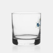 Verre À Whisky Élégant Poussiéreux Bleu Floral Script Enterrement (Droite)