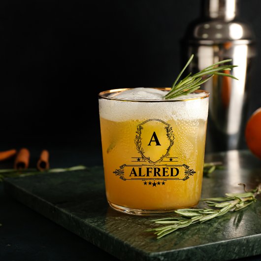 Verre À Whisky ELegant Script Groomsman Monogram Bridal Party