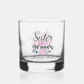 Verre À Whisky Elegant Sister Groom ajouter nom Mariage (Recto)