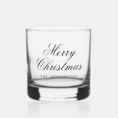 Verre À Whisky Élégant texte personnalisé de Noël Cocktail Script (Recto)