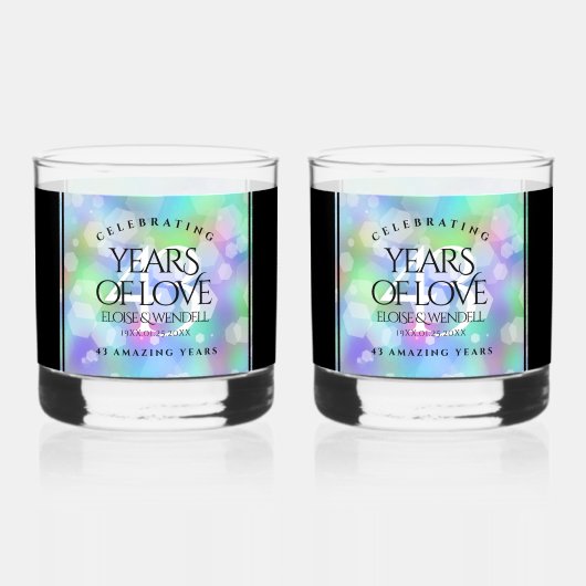 Verre À Whisky Élégante 43ème anniversaire du Mariage Opal (Verso)