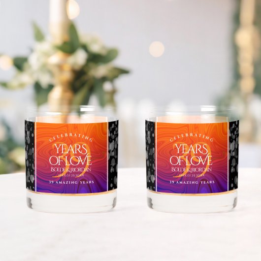 Verre À Whisky Élégante célébration du 39e anniversaire du Mariag (Insitu (Mariage))