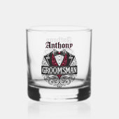 Verre À Whisky Élégants cuomsmen de Bowtie rouge et noir (Recto)