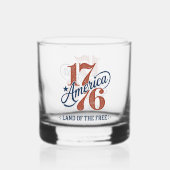 Verre À Whisky Emblème de script américain 1776 (Verso)