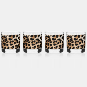 Verre À Whisky Empreinte de léopard noir crème