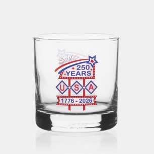 Verre À Whisky Enseigne de marquise rétro USA 250e anniversaire 1