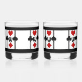 Verre À Whisky Ensemble de 2 combinaisons de cartes de jeu Art Dé (Gauche)