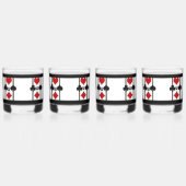 Verre À Whisky Ensemble de 4 combinaisons de cartes de jeu Art Dé (Dos)