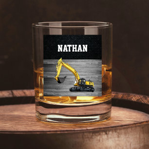 Verre À Whisky Équipement lourd Excavateur Construction Hommes