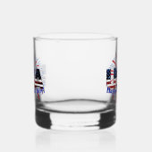 Verre À Whisky Etats-Unis drapeau texte parties scintillant feux (Gauche)