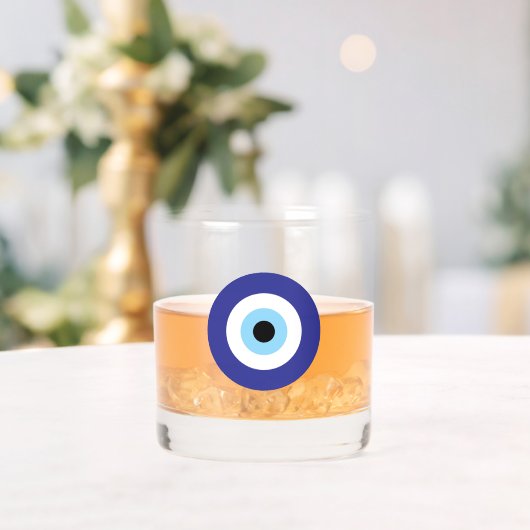 Verre À Whisky Evil Eye Blue Mati Greek Turkish Symbol Custom (Insitu (Mariage))