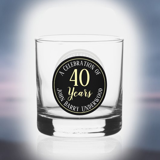 Verre À Whisky Fête du 40e anniversaire