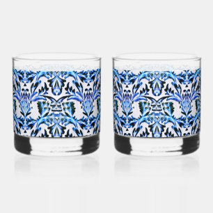 Verre À Whisky Feuille défilée bleue