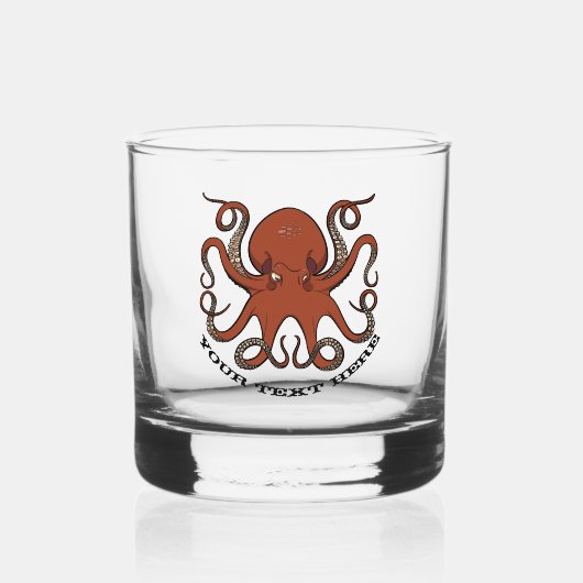 Verre À Whisky Fierce Red Octopus With Curling Tentacles Cartoon (Recto)