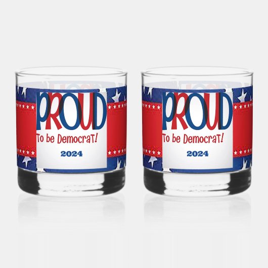 Verre À Whisky Fière d'être démocrate (Verso)