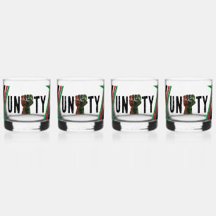 Verre À Whisky fierté noire drapeau rouge vert poing panafricain