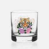 Verre À Whisky Fleurs violettes roses au henné de tigre (Verso)